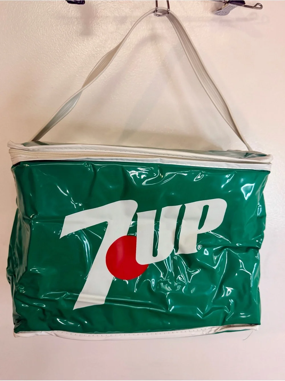 Vintage 7UP Green Vinyl Cooler Tote Bag Promo